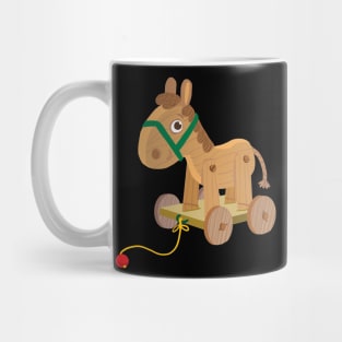 toy wooden horse on wheels Mug